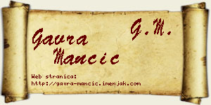 Gavra Mančić vizit kartica